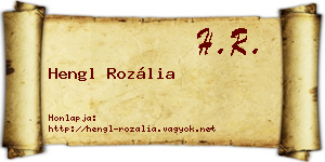 Hengl Rozália névjegykártya